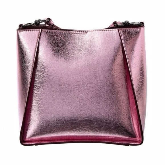 Stella McCartney LOGO Metallic Pink Mini Eco Vegan Leather Crossbody Purse Bag - Picture 8 of 15